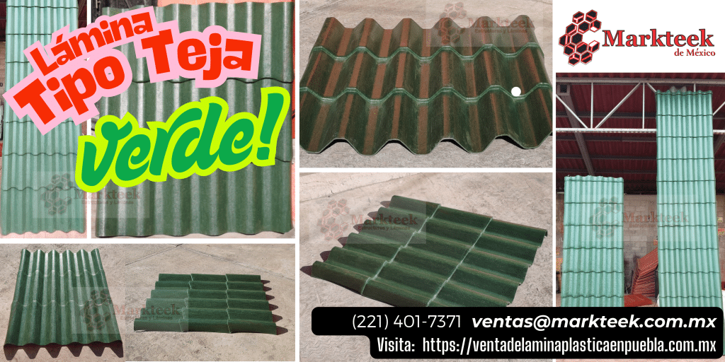 Venta de lamina plastica tipo teja Markteek Puebla